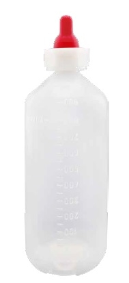 GEWA Milchflasche 1 l mit Lämmersauger rot