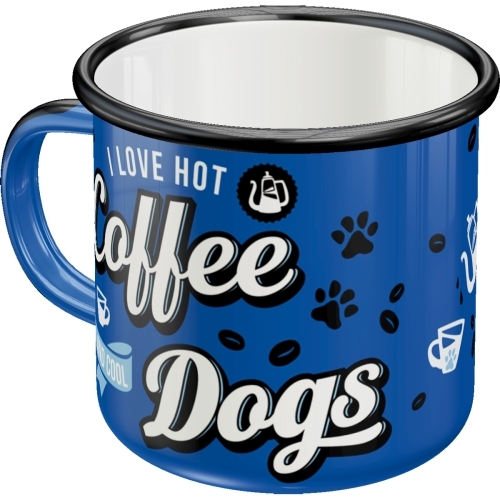 Emaille Becher - Hot Coffee & Cool Dogs