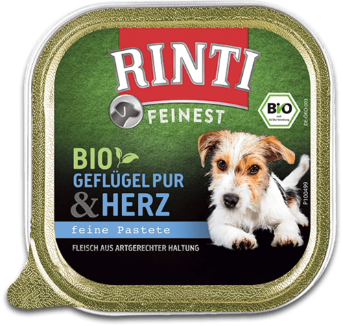 Rinti Feinest Bio Geflügel Pur+Herz (DE-ÖKO-003) 150 g