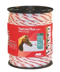 TopLine Plus Weidezaunseil weiß-rot 200 m / 6 mm
